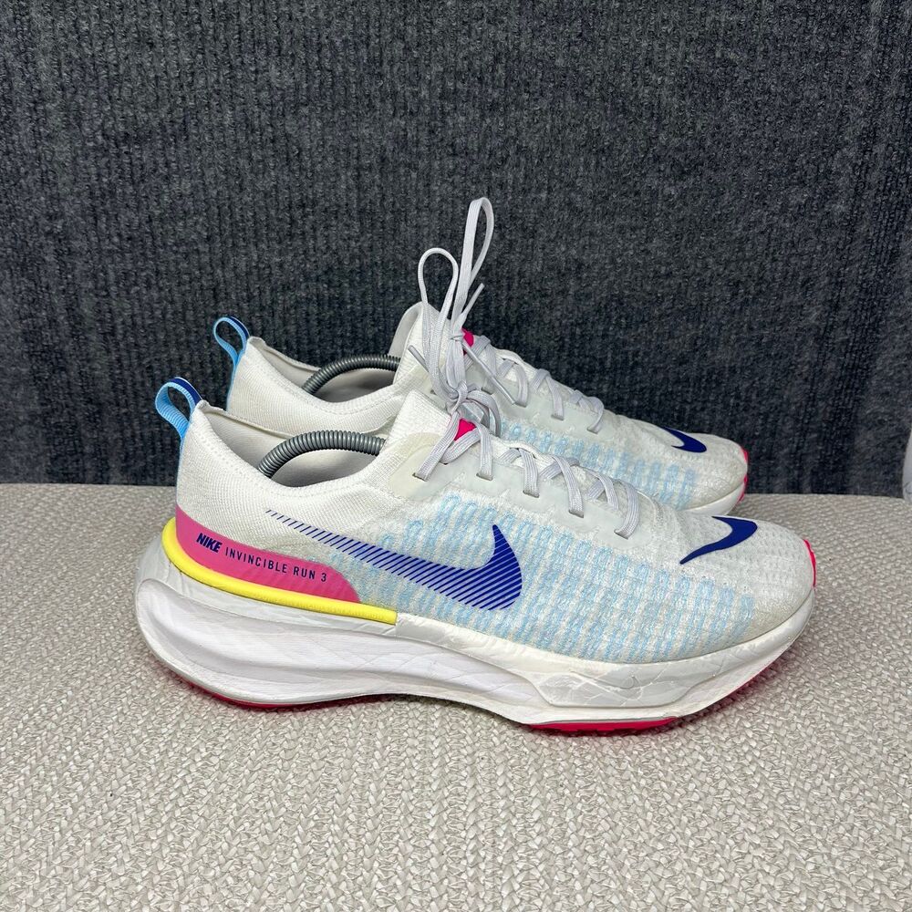 Nike ZoomX Invincible Run FlyKnit 3 Resolutions White Blue Pink Sz 13 DR2615-105